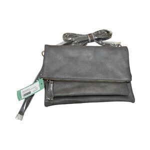 Urban Expressions Women's Megie Multi Compartment Crossbody Bag Gray Vegan Nwt
